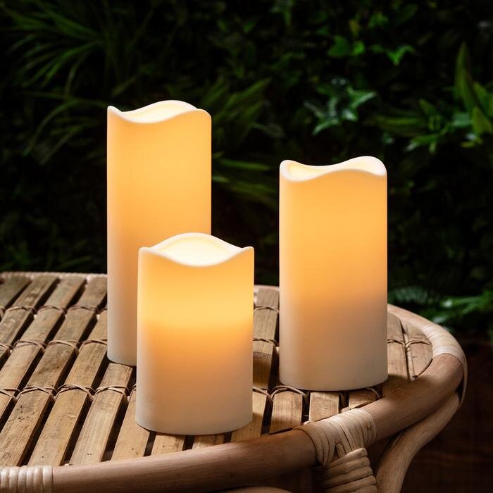CA13500 Outdoor Candle Trio LED Iberian Summer Table
